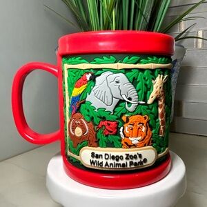 Vintage San Diego Zoo’s Wild Animal Park 3D Relief Souvenir Mug Rare Collectible